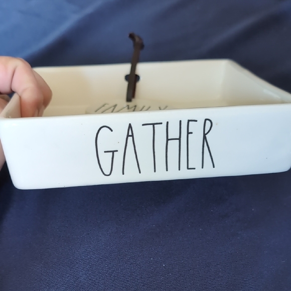 Rae Dunn Ceramic Tray with Family Gather Design - Picture 3 of 10